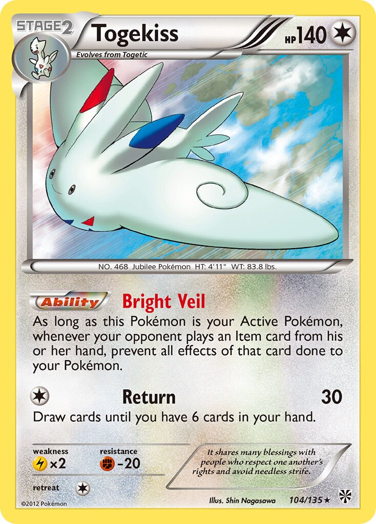 Togekiss 104/138 — Plasma Storm (English Pokémon TCG card)