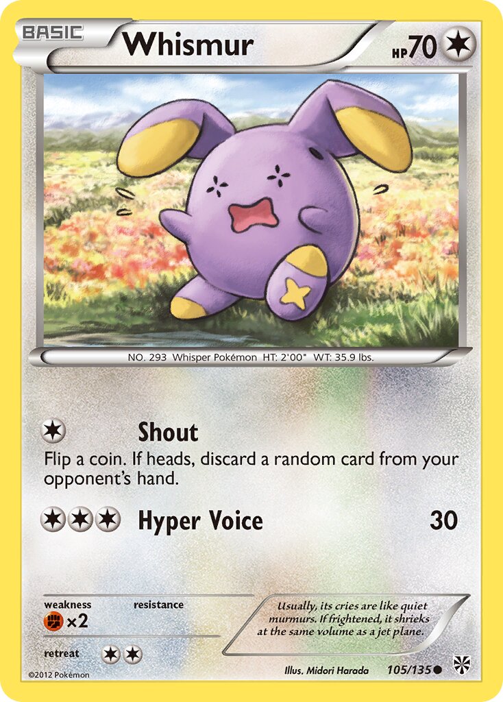 Whismur 105/138 — Plasma Storm (English Pokémon TCG card)