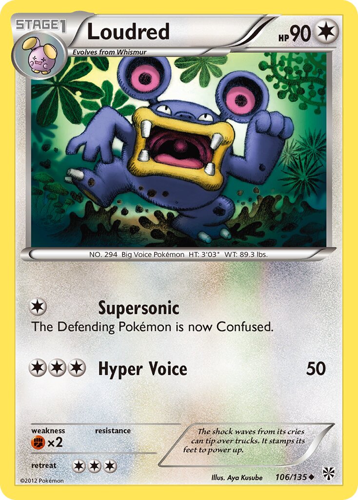 Loudred 106/138 — Plasma Storm (English Pokémon TCG card)