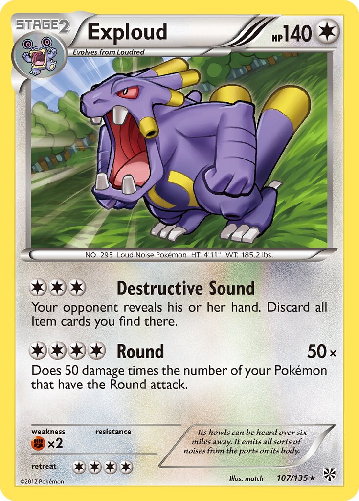 Exploud 107/138 — Plasma Storm (English Pokémon TCG card)