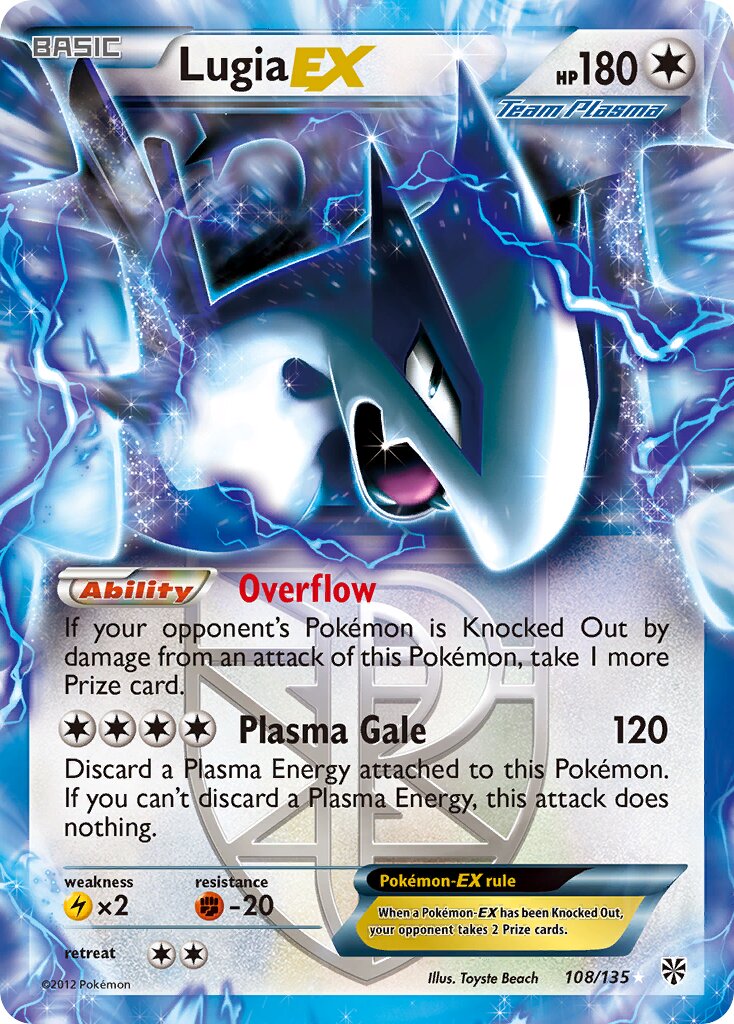Lugia-EX 108/138 — Plasma Storm (English Pokémon TCG card)
