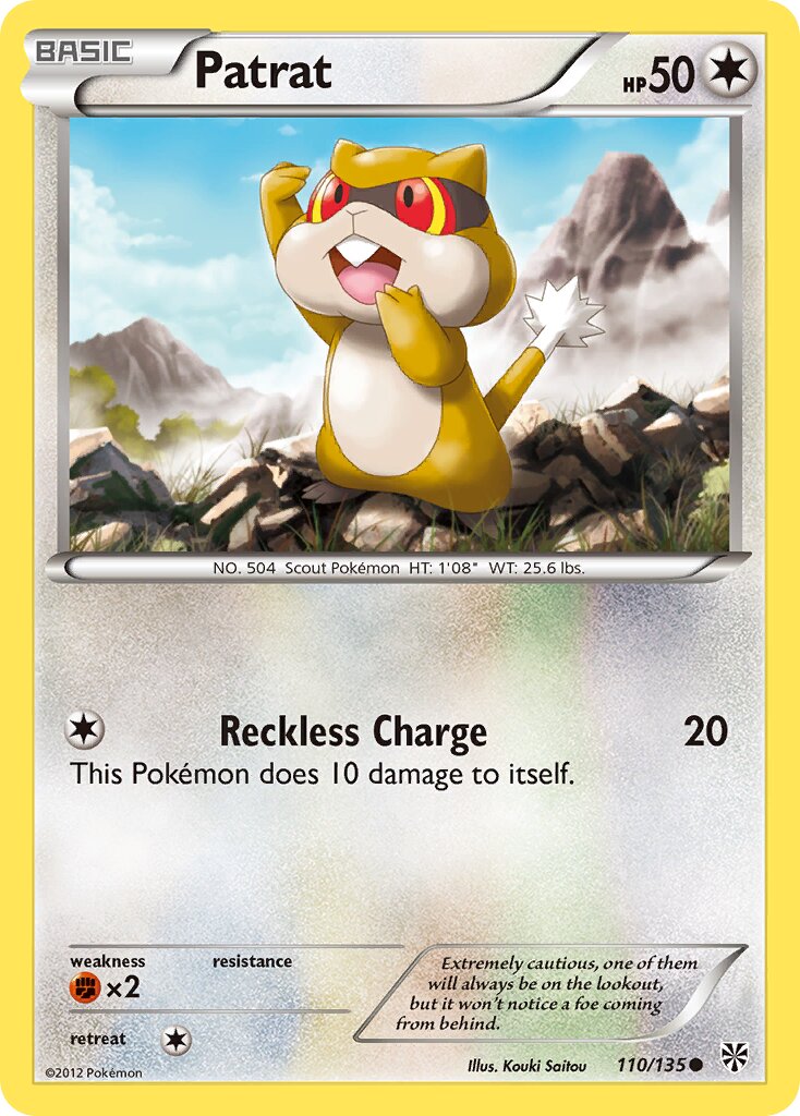 Patrat 110/138 — Plasma Storm (English Pokémon TCG card)