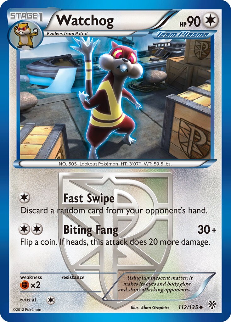 Watchog 112/138 — Plasma Storm (English Pokémon TCG card)