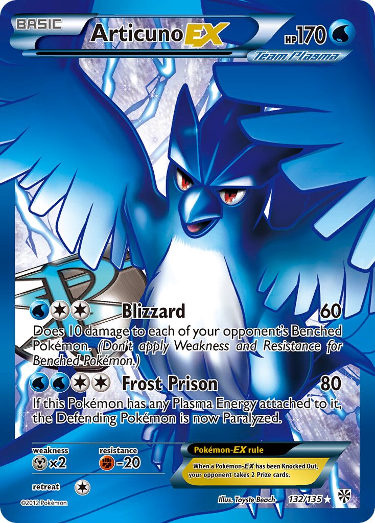 Articuno-EX 132/138 — Plasma Storm (English Pokémon TCG card)
