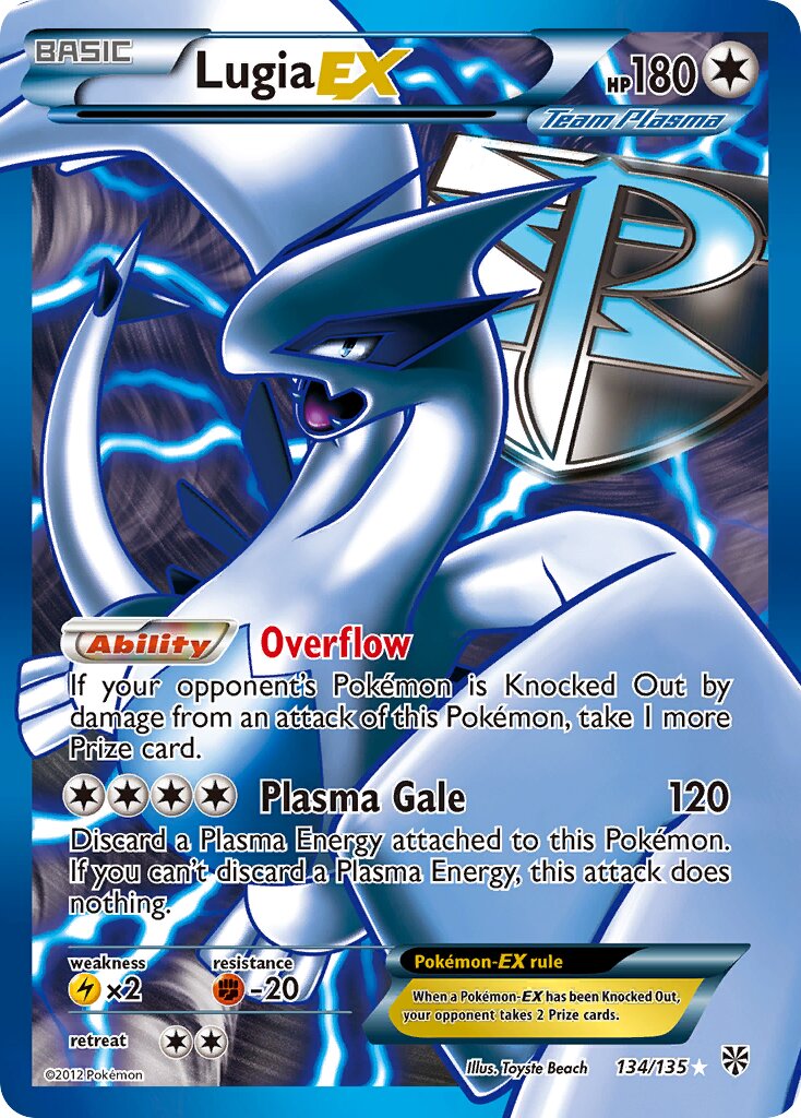 Lugia-EX 134/138 — Plasma Storm (English Pokémon TCG card)