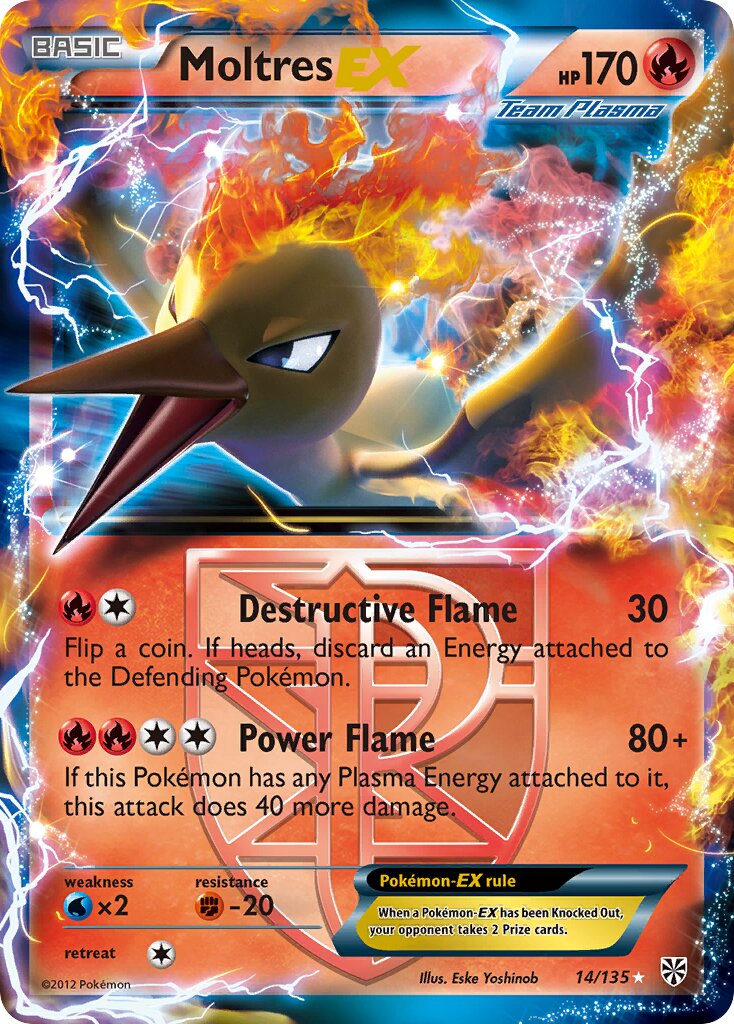 Moltres-EX 014/138 — Plasma Storm (English Pokémon TCG card)