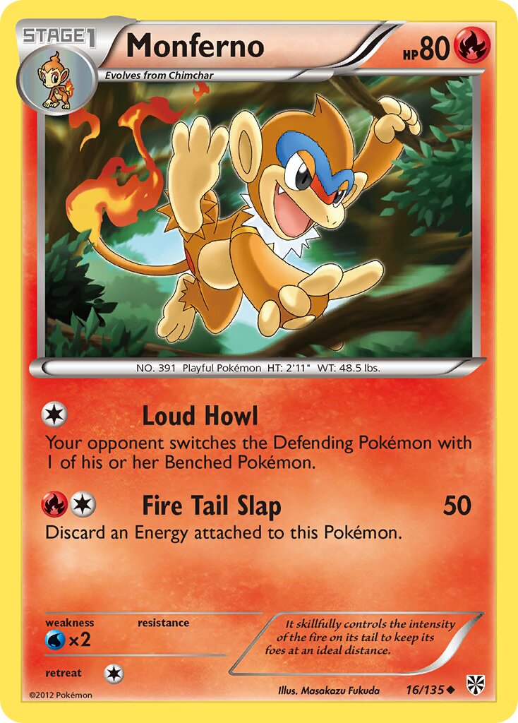 Monferno 016/138 — Plasma Storm (English Pokémon TCG card)