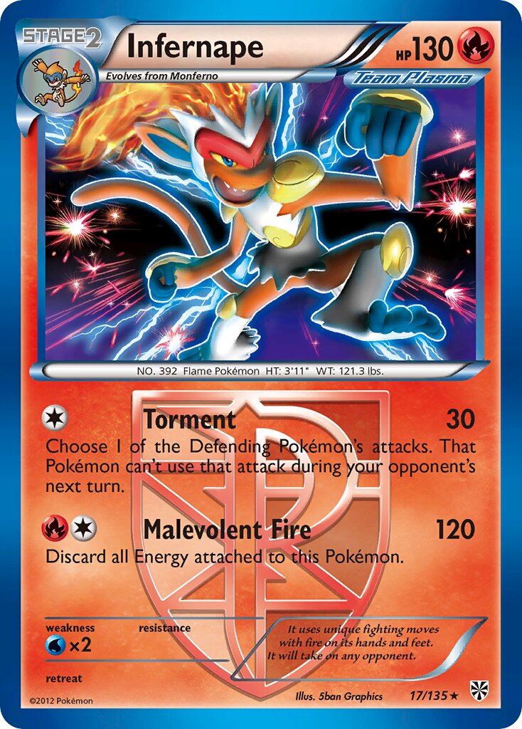 Infernape 017/138 — Plasma Storm (English Pokémon TCG card)