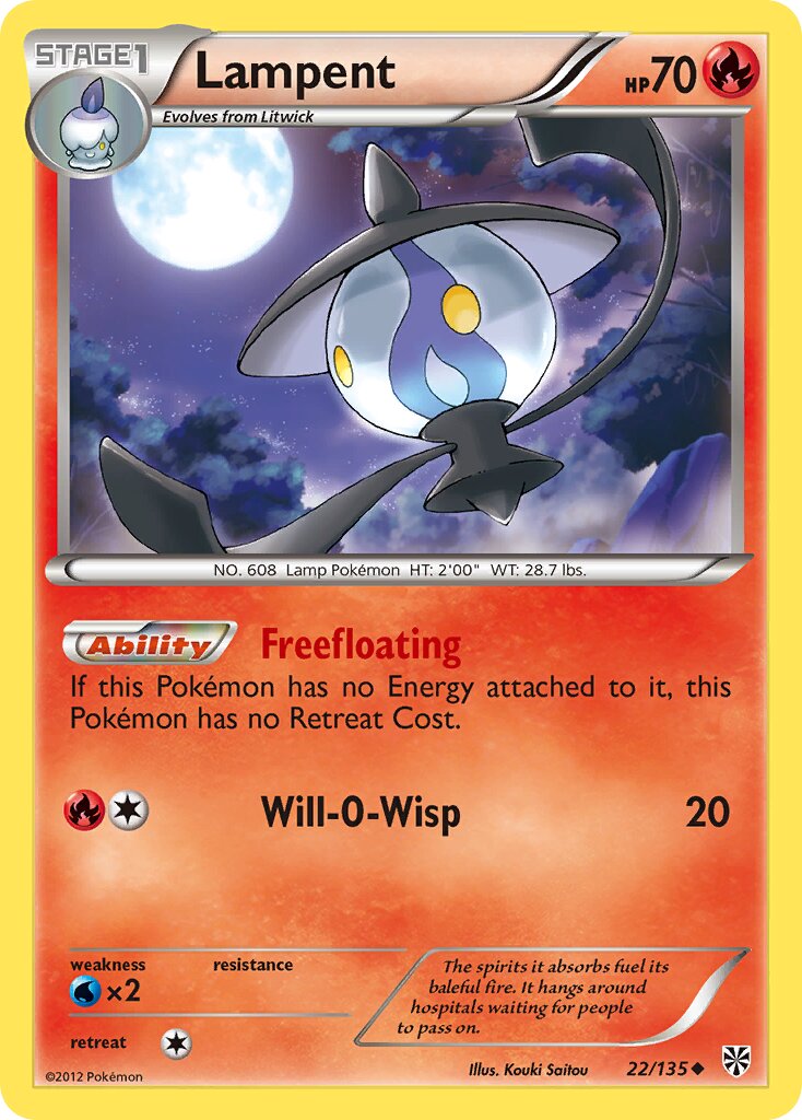 Lampent 022/138 — Plasma Storm (English Pokémon TCG card)