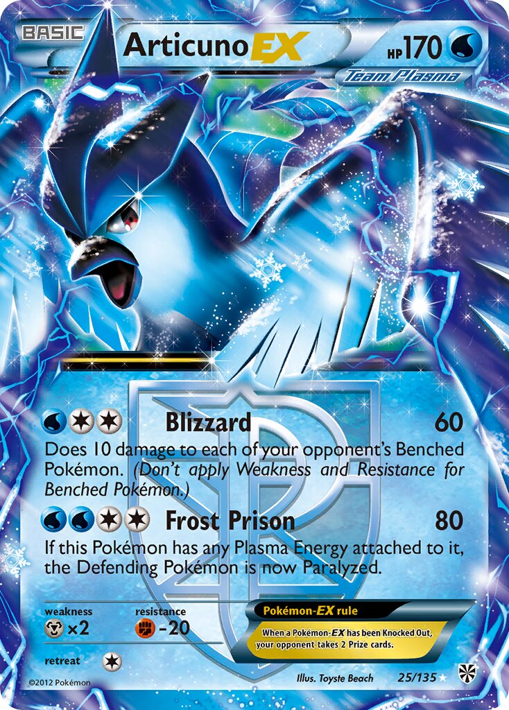 Articuno-EX 025/138 — Plasma Storm (English Pokémon TCG card)