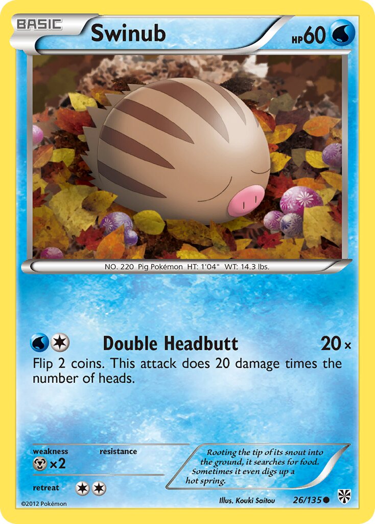 Swinub 026/138 — Plasma Storm (English Pokémon TCG card)