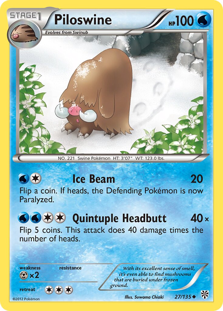 Piloswine 027/138 — Plasma Storm (English Pokémon TCG card)