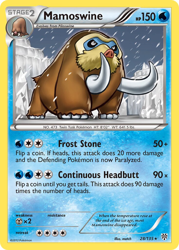 Mamoswine 028/138 — Plasma Storm (English Pokémon TCG card)