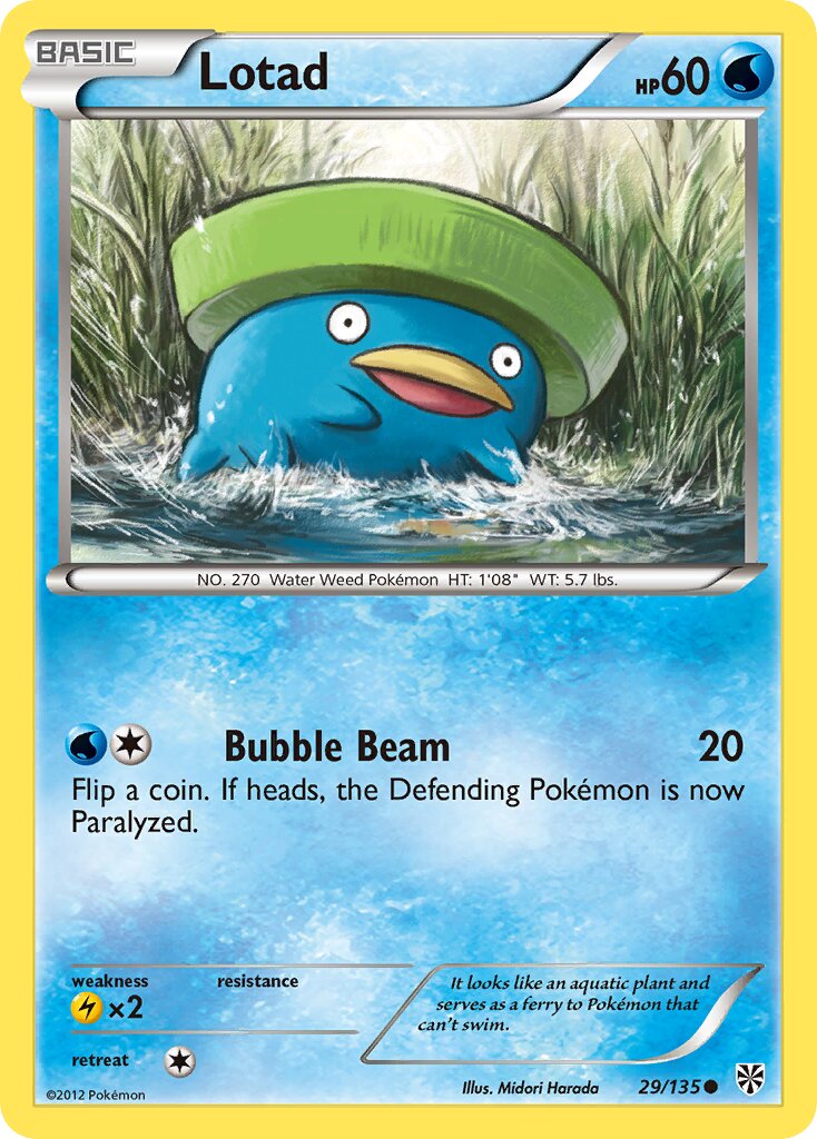 Lotad 029/138 — Plasma Storm (English Pokémon TCG card)