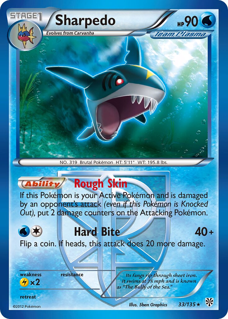 Sharpedo 033/138 — Plasma Storm (English Pokémon TCG card)