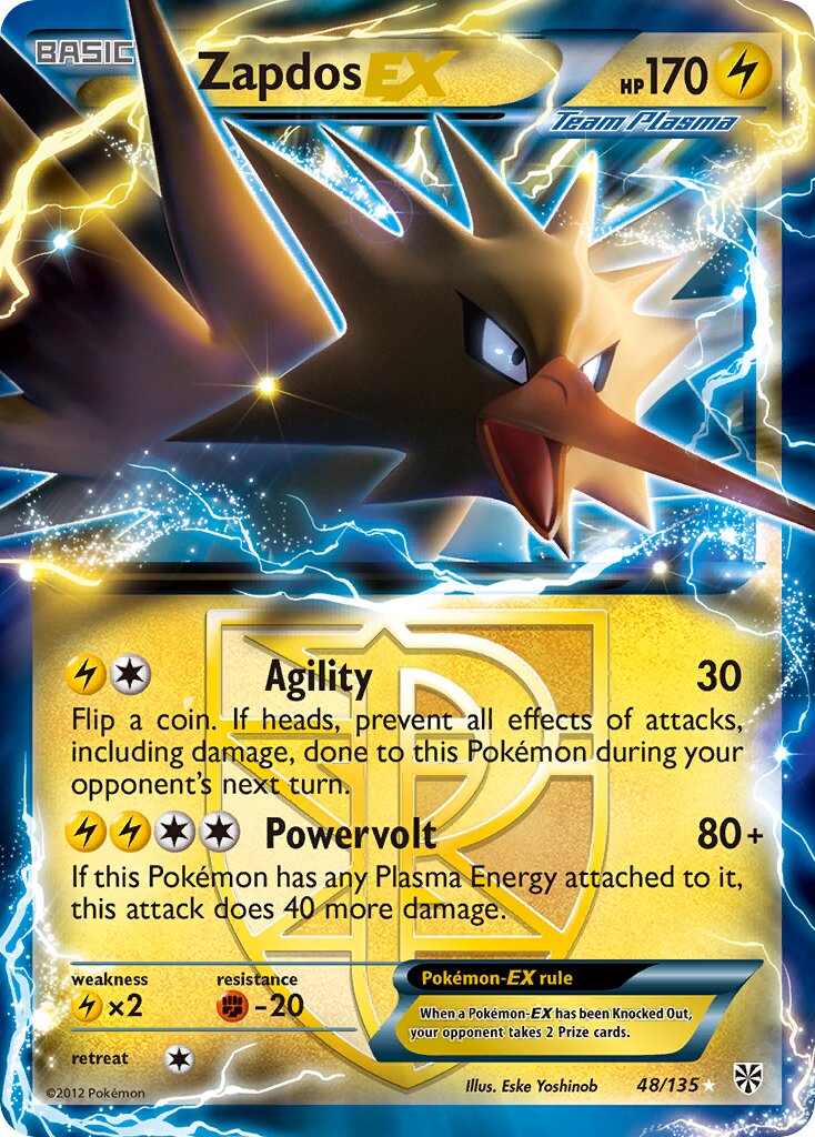 Zapdos-EX 048/138 — Plasma Storm (English Pokémon TCG card)