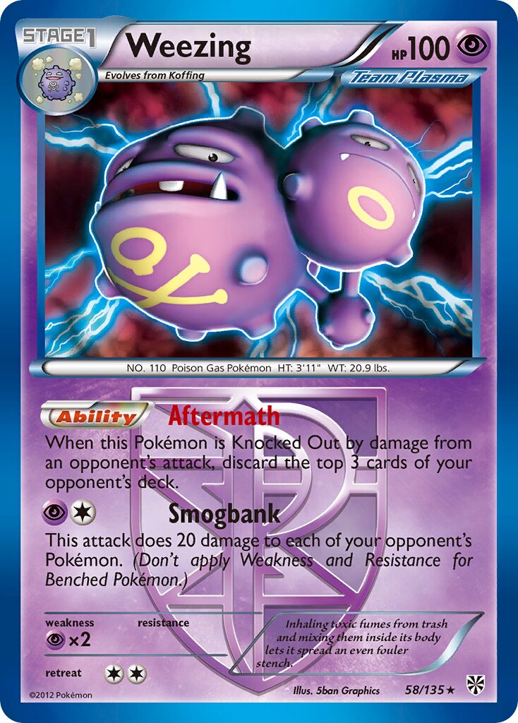 Weezing 058/138 — Plasma Storm (English Pokémon TCG card)