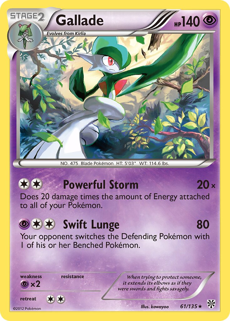 Gallade 061/138 — Plasma Storm (English Pokémon TCG card)