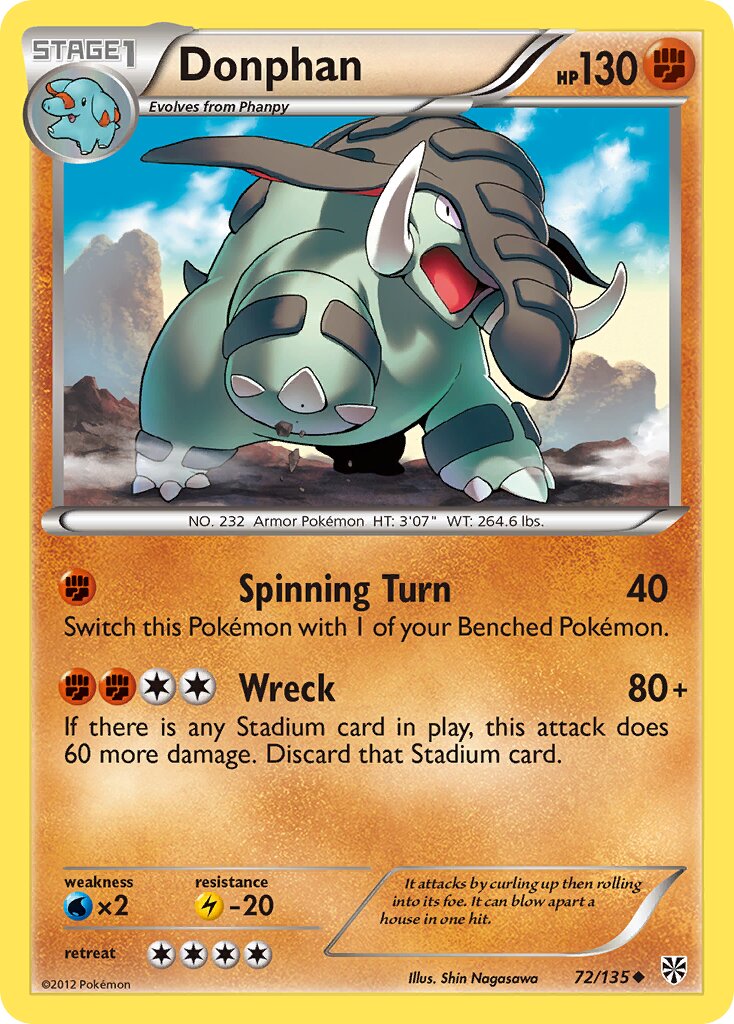Donphan 072/138 — Plasma Storm (English Pokémon TCG card)