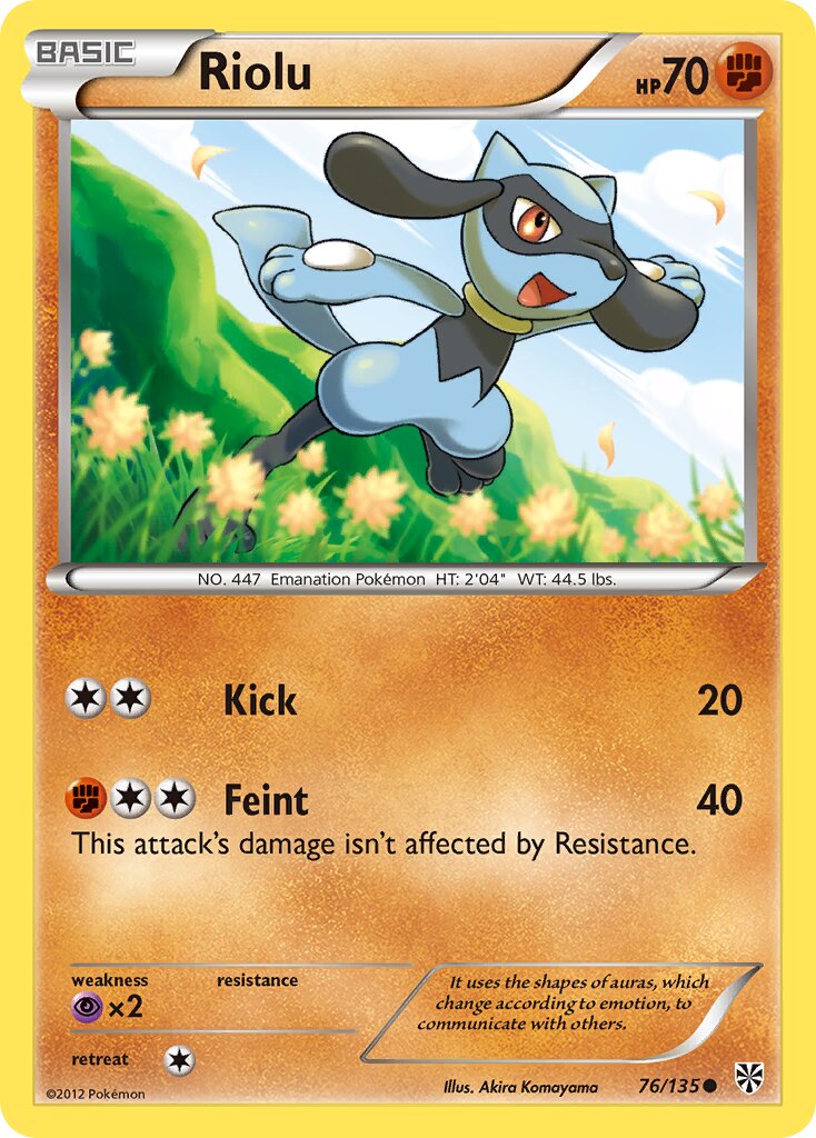 Riolu 076/138 — Plasma Storm (English Pokémon TCG card)