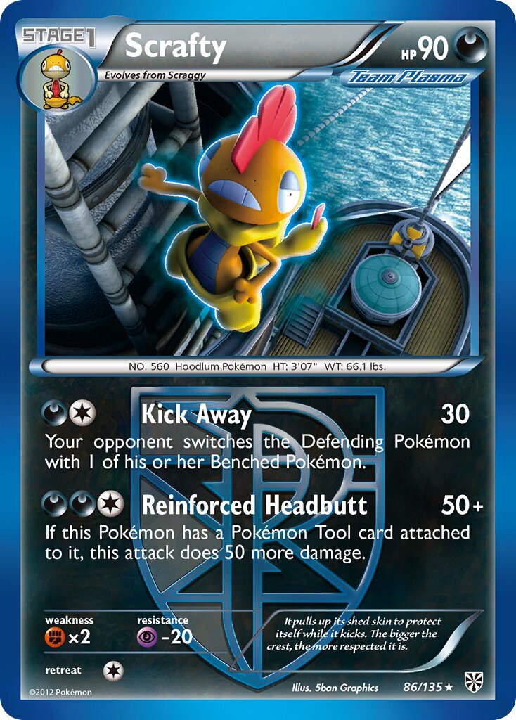 Scrafty 086/138 — Plasma Storm (English Pokémon TCG card)