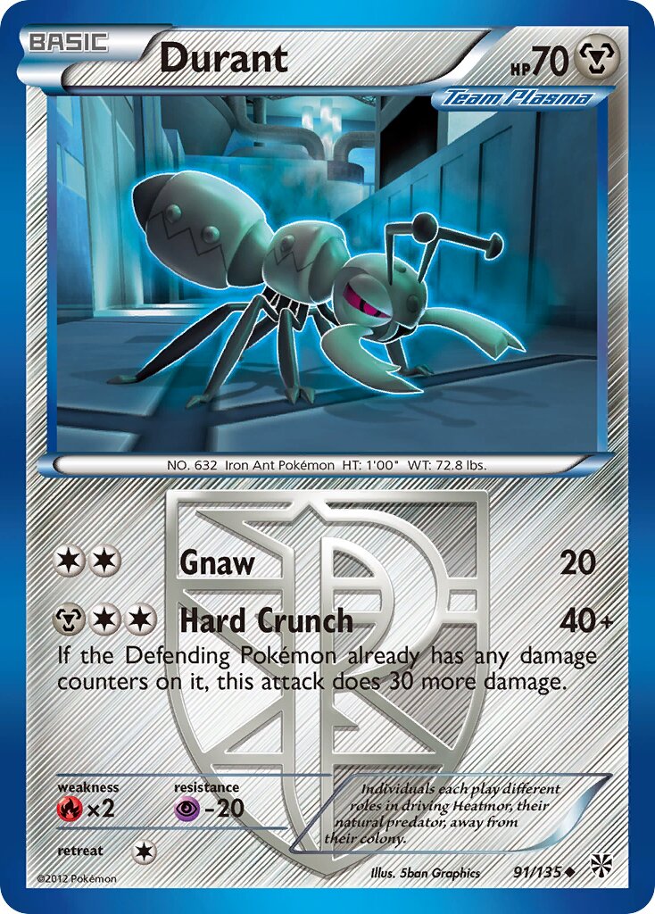 Durant 091/138 — Plasma Storm (English Pokémon TCG card)