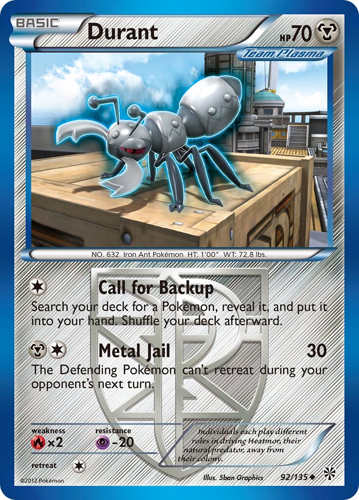 Durant 092/138 — Plasma Storm (English Pokémon TCG card)