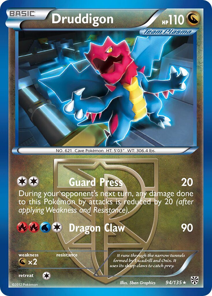 Druddigon 094/138 — Plasma Storm (English Pokémon TCG card)