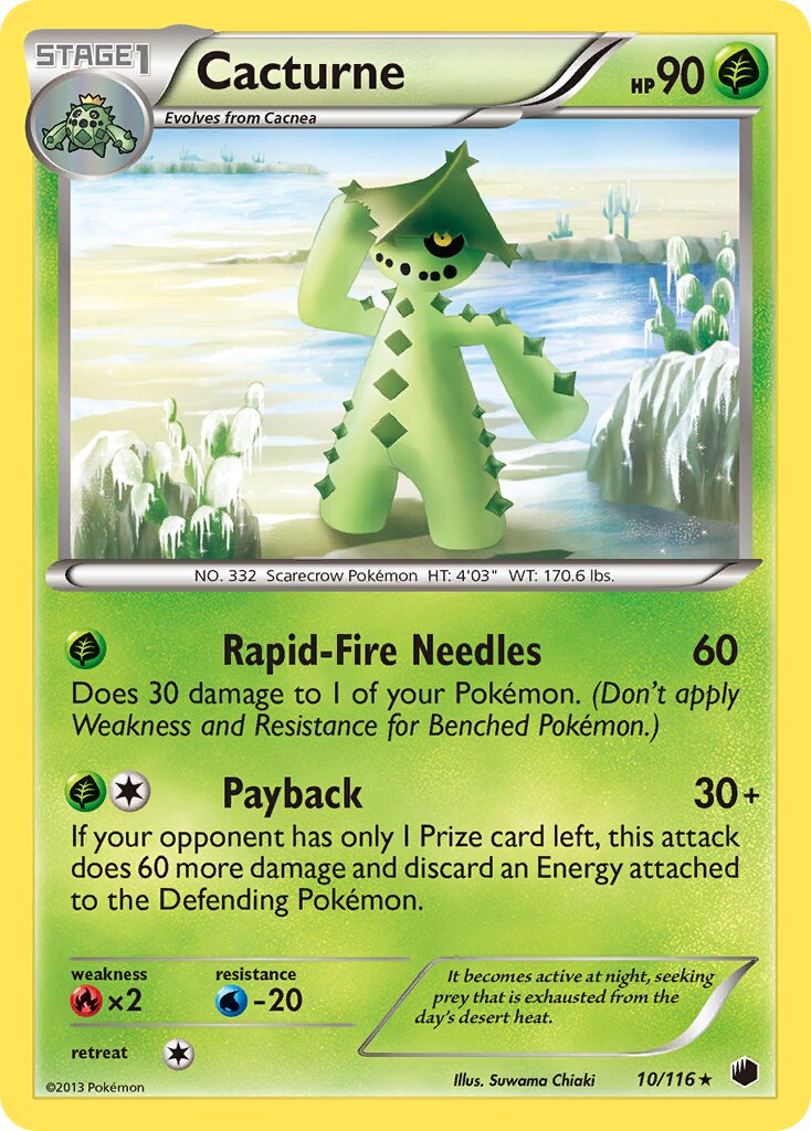 Cacturne 010/122 — Plasma Freeze (English Pokémon TCG card)