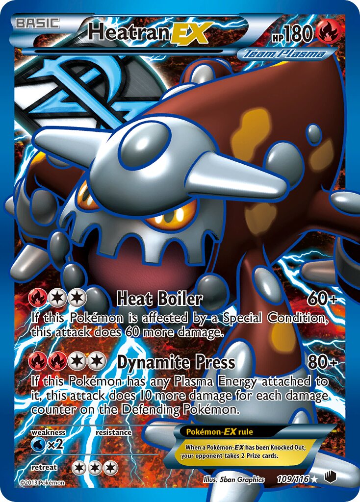 Heatran-EX 109/122 — Plasma Freeze (English Pokémon TCG card)