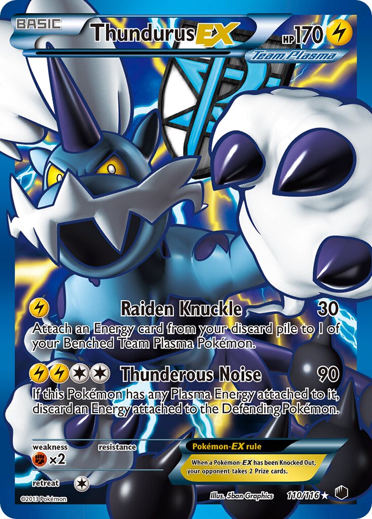 Thundurus-EX 110/122 — Plasma Freeze (English Pokémon TCG card)