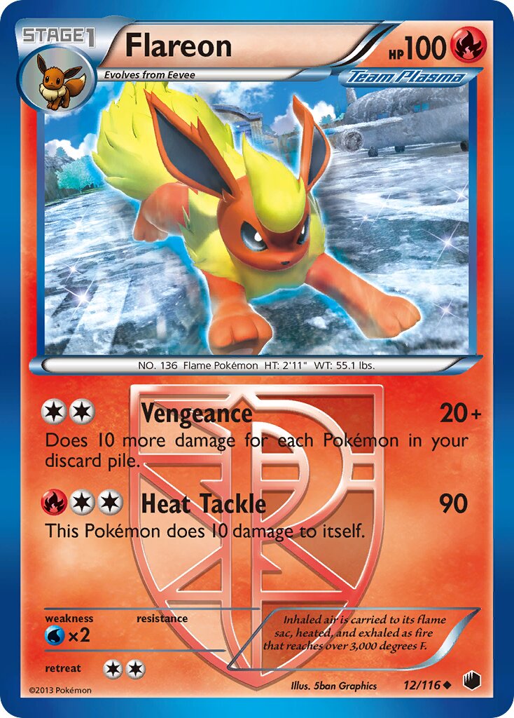 Flareon 012/122 — Plasma Freeze (English Pokémon TCG card)