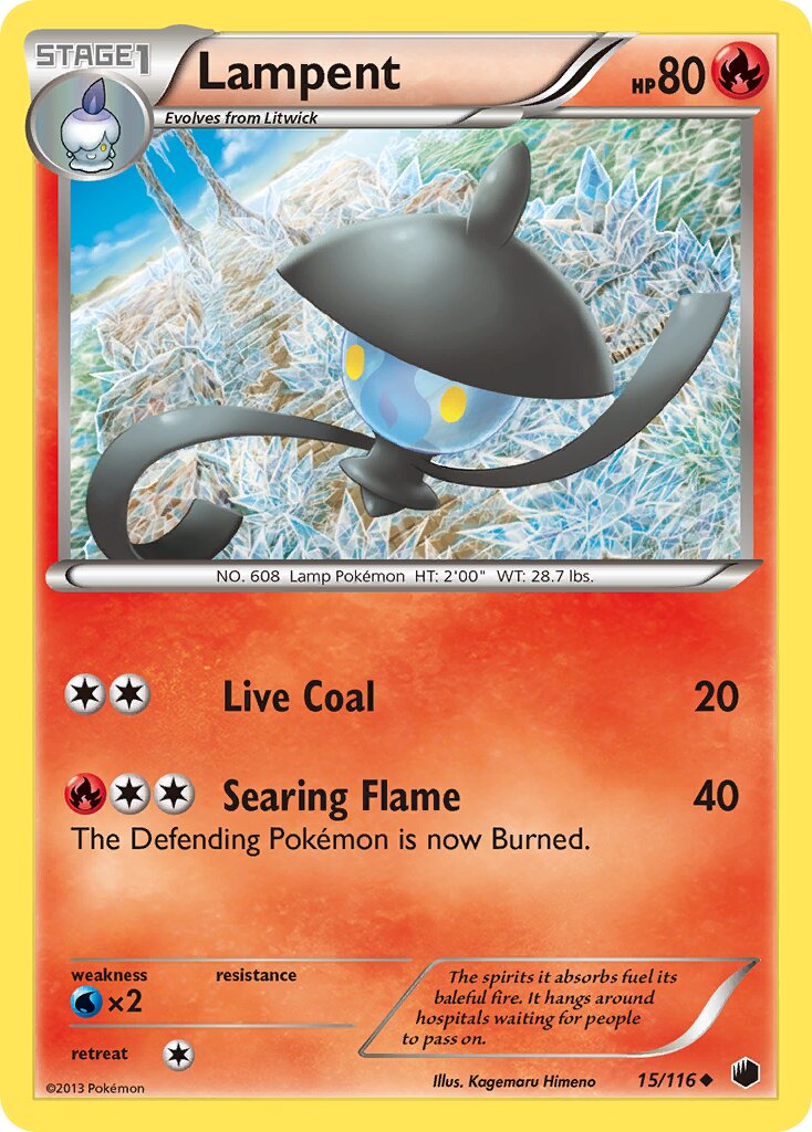 Lampent 015/122 — Plasma Freeze (English Pokémon TCG card)