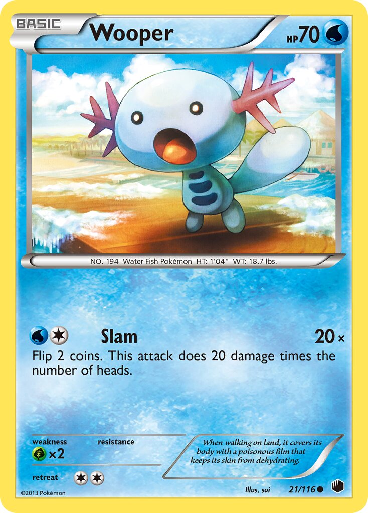 Wooper 021/122 — Plasma Freeze (English Pokémon TCG card)