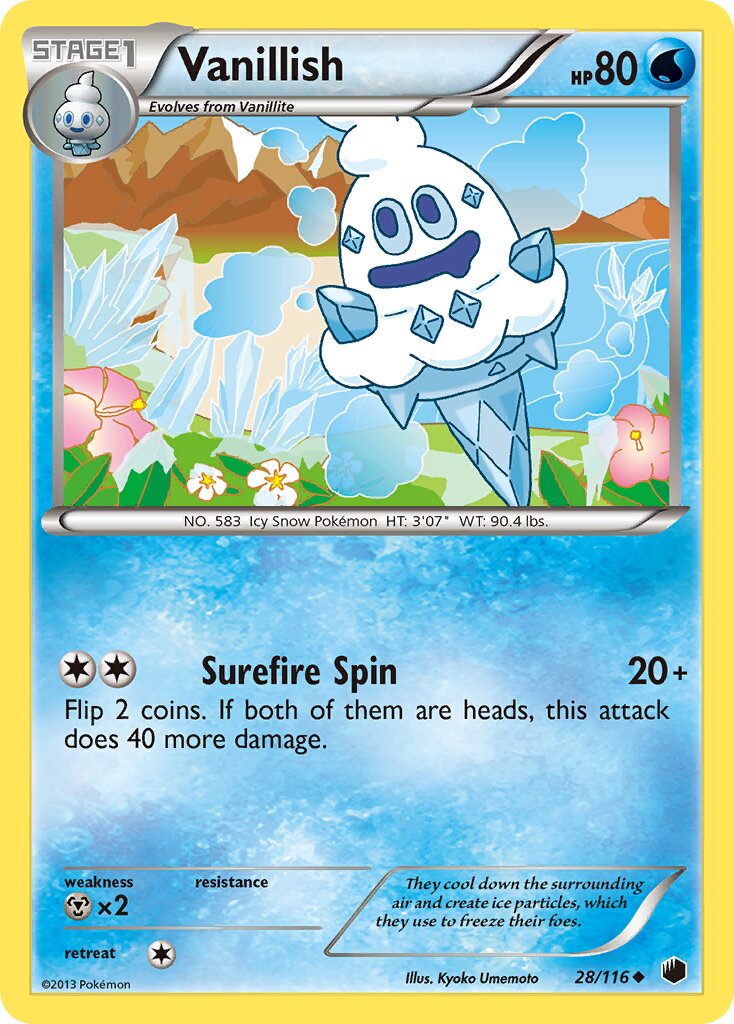 Vanillish 028/122 — Plasma Freeze (English Pokémon TCG card)