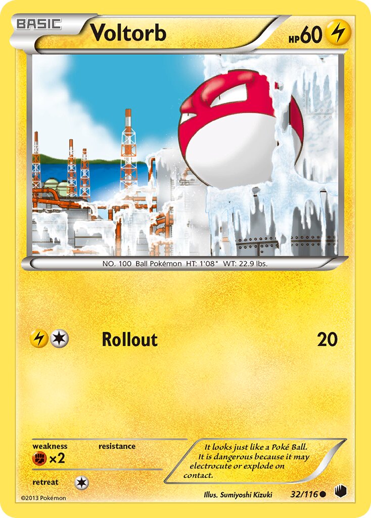 Voltorb 032/122 — Plasma Freeze (English Pokémon TCG card)