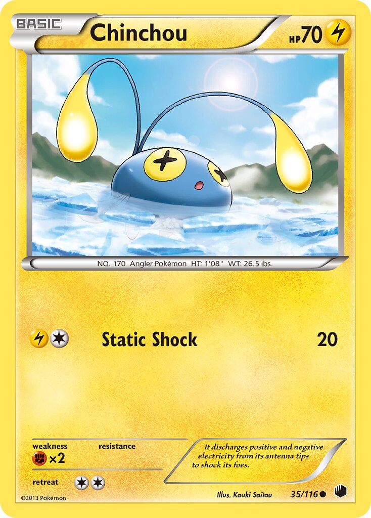 Chinchou 035/122 — Plasma Freeze (English Pokémon TCG card)