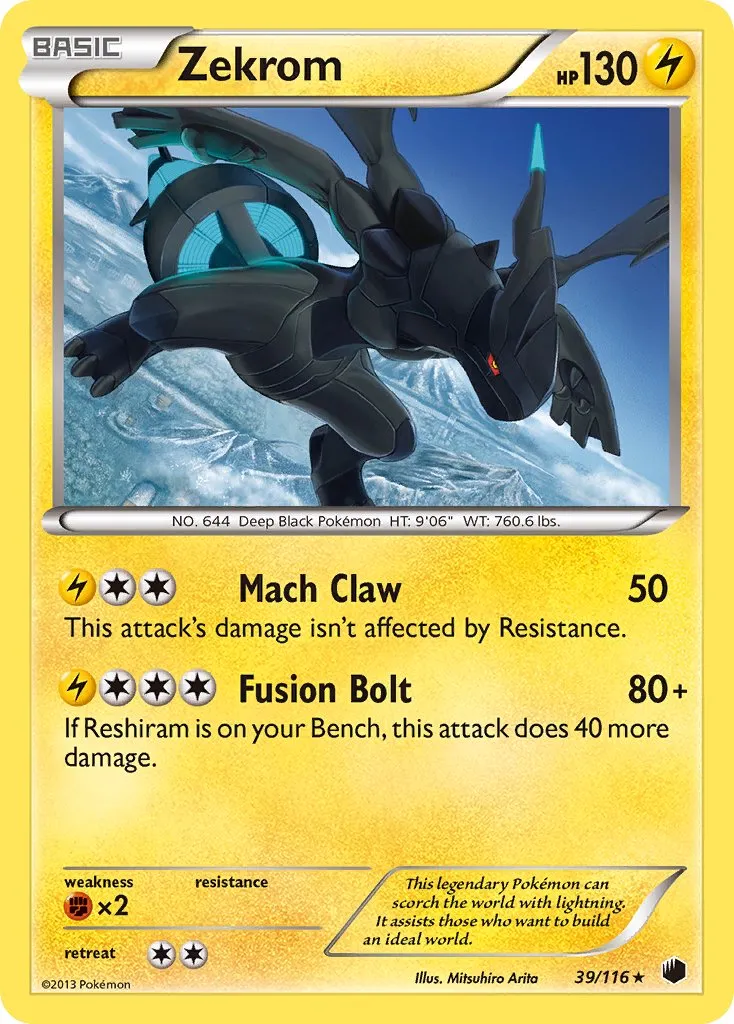 Zekrom 039/122 — Plasma Freeze (English Pokémon TCG card)