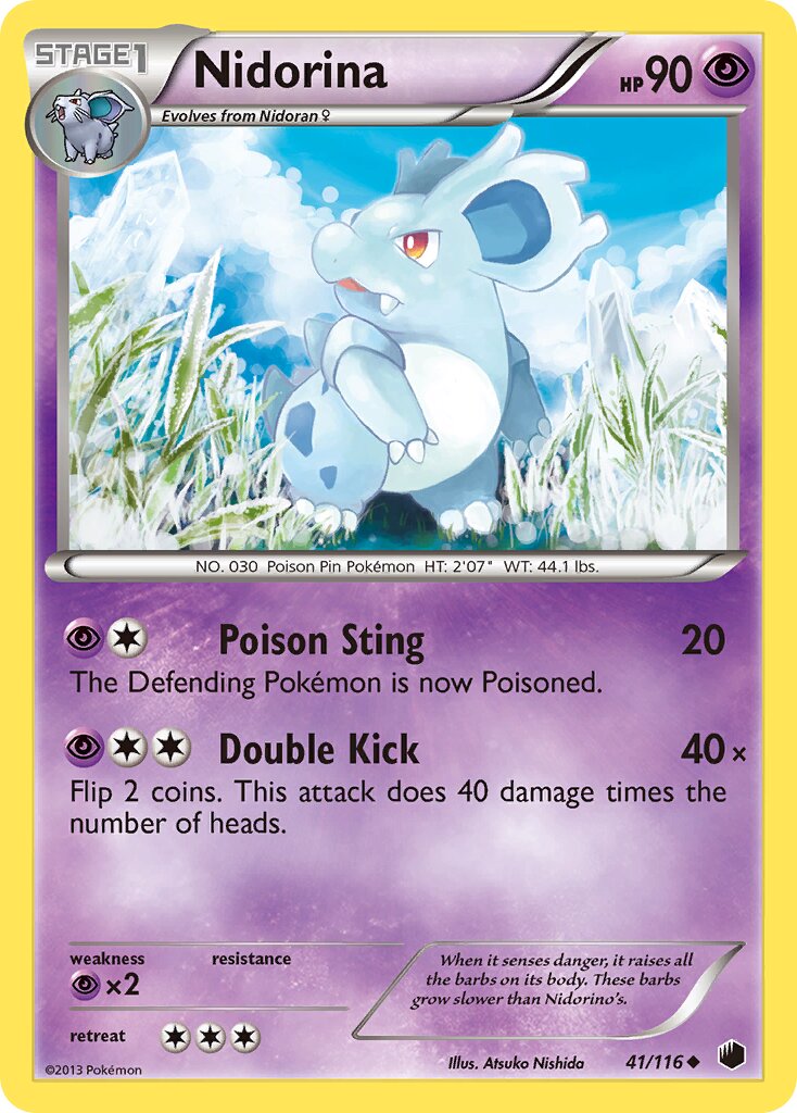 Nidorina 041/122 — Plasma Freeze (English Pokémon TCG card)