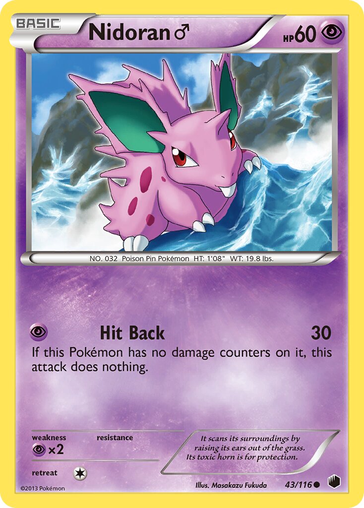 Nidoran ♂ 043/122 — Plasma Freeze (English Pokémon TCG card)
