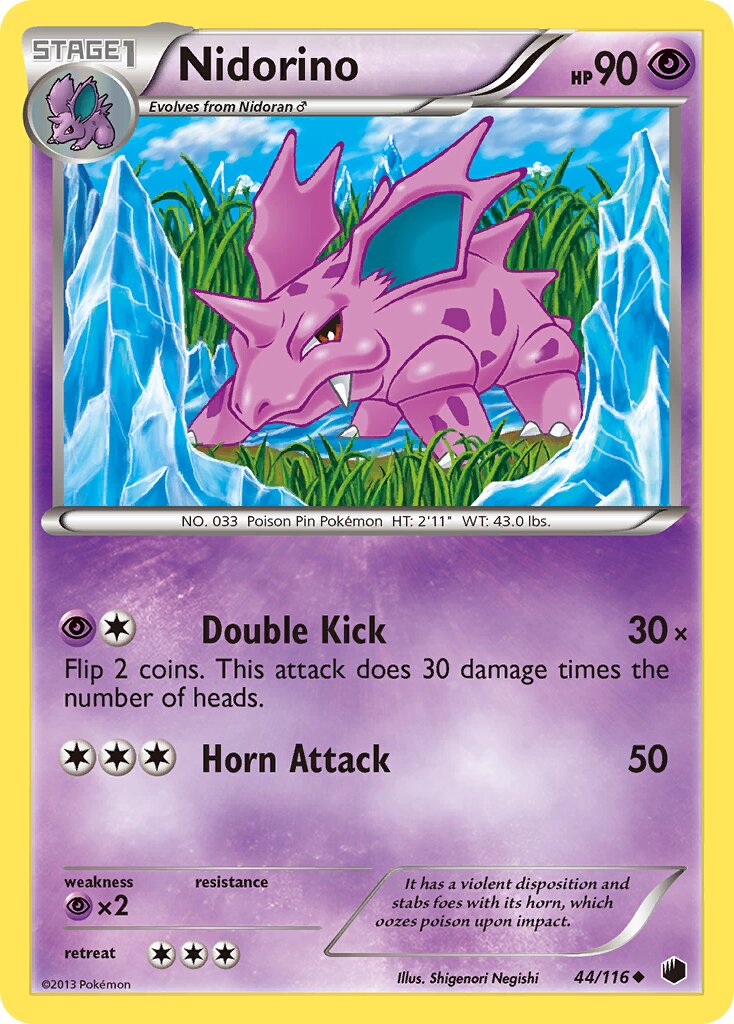Nidorino 044/122 — Plasma Freeze (English Pokémon TCG card)