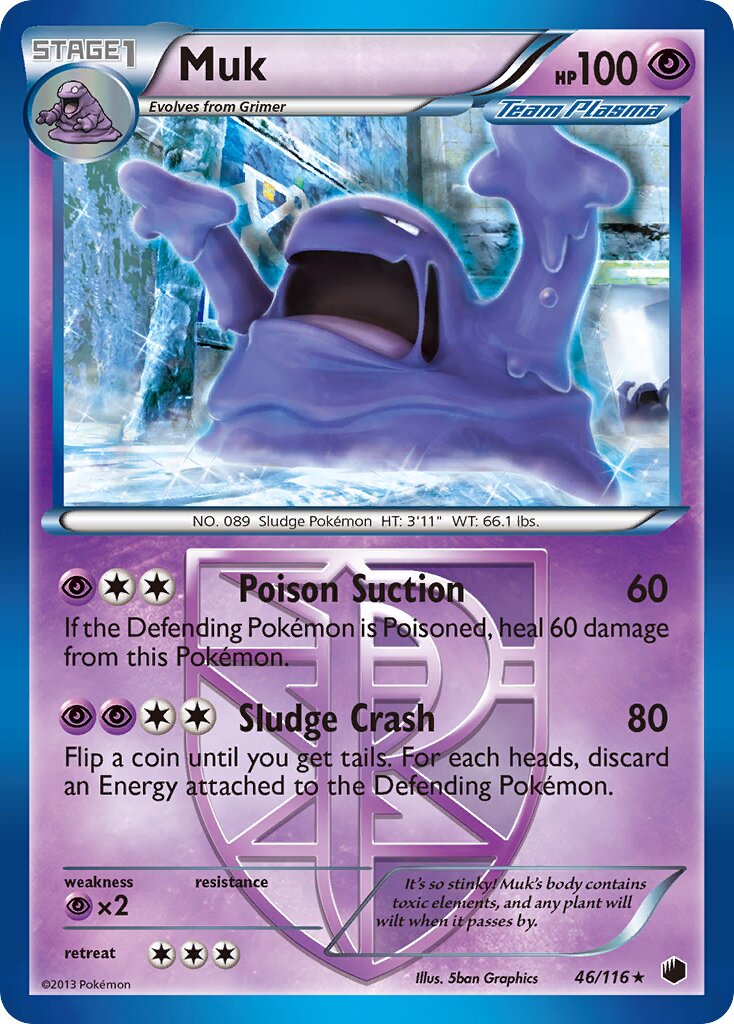 Muk 046/122 — Plasma Freeze (English Pokémon TCG card)