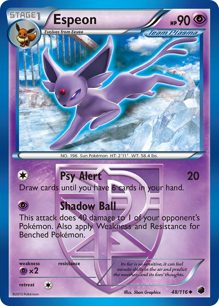 Espeon 048/122 — Plasma Freeze (English Pokémon TCG card)