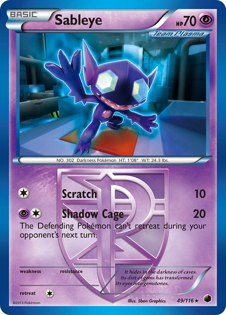 Sableye 049/122 — Plasma Freeze (English Pokémon TCG card)