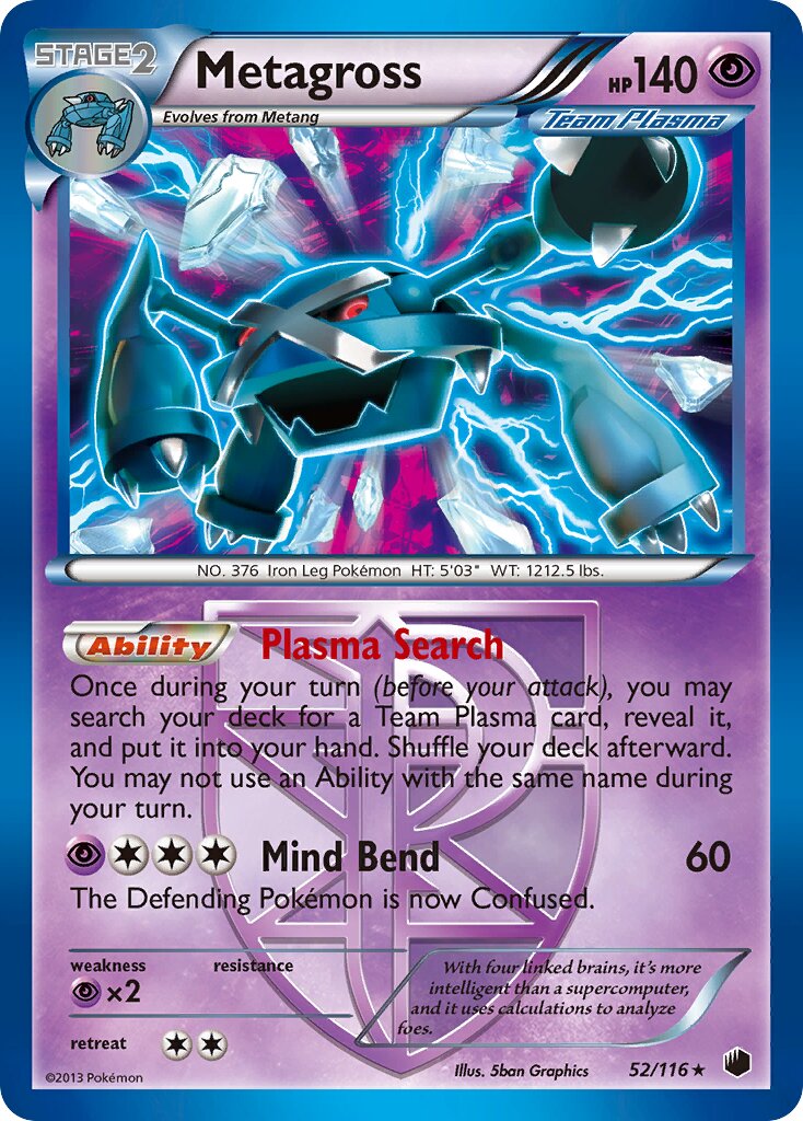 Metagross 052/122 — Plasma Freeze (English Pokémon TCG card)