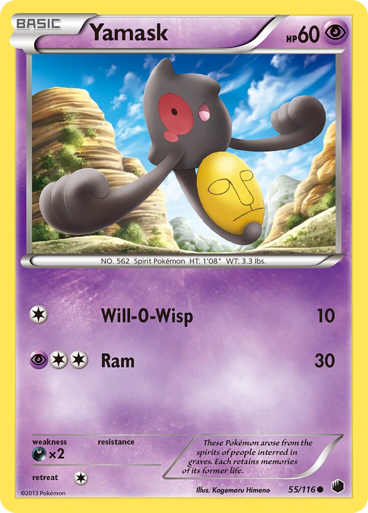 Yamask 055/122 — Plasma Freeze (English Pokémon TCG card)