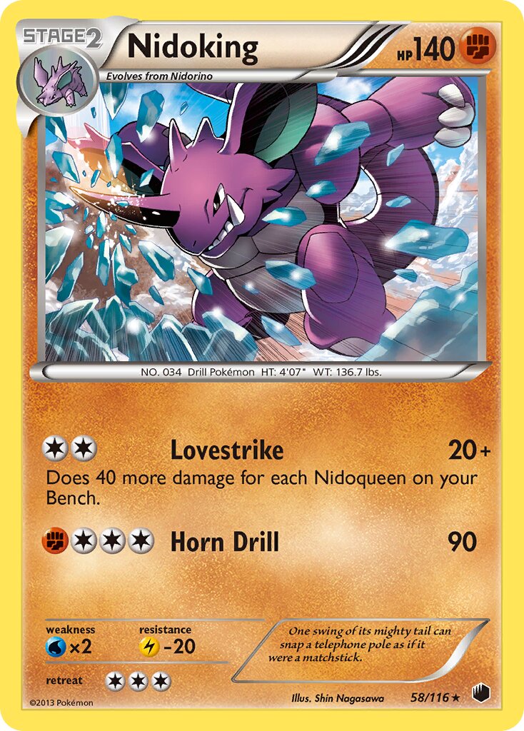 Nidoking 058/122 — Plasma Freeze (English Pokémon TCG card)