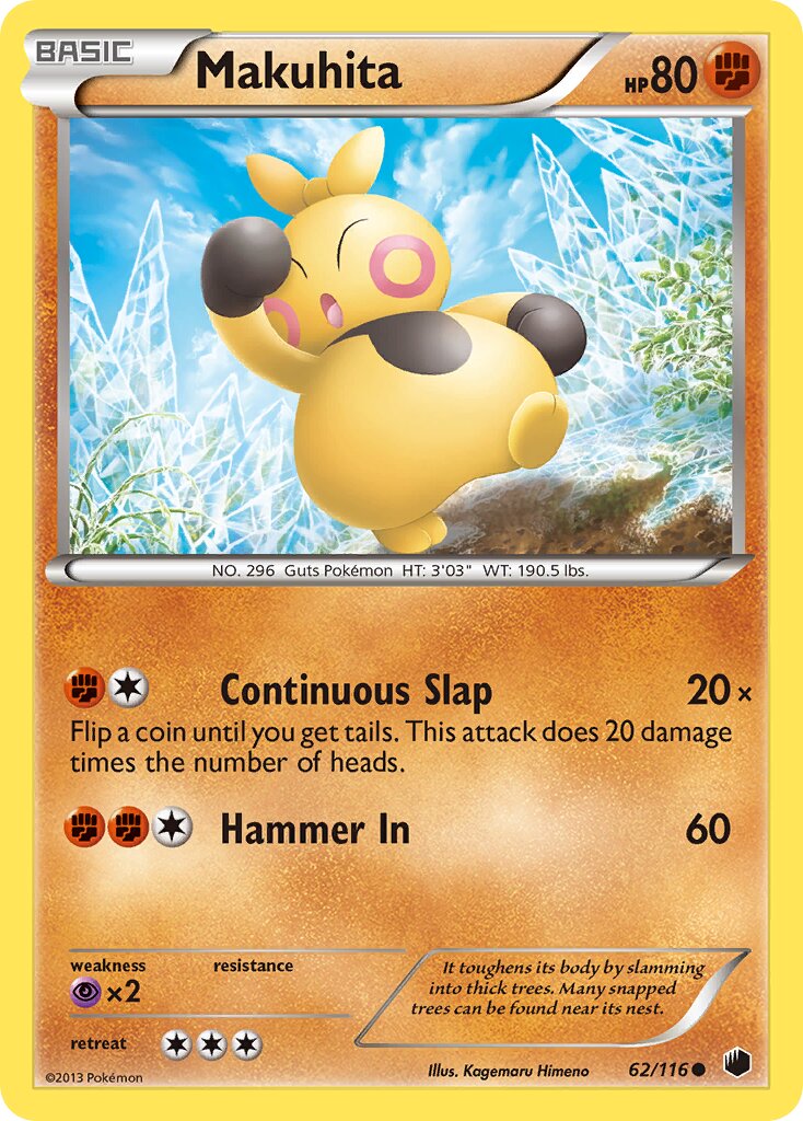 Makuhita 062/122 — Plasma Freeze (English Pokémon TCG card)