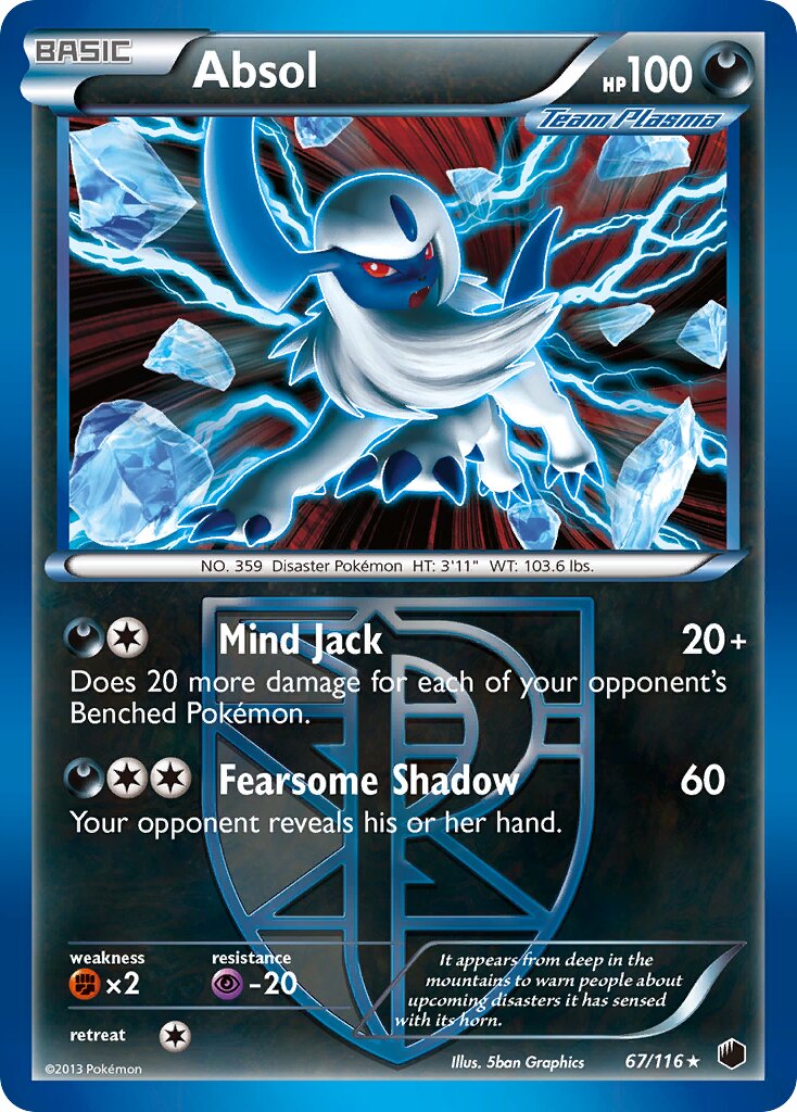 Absol 067/122 — Plasma Freeze (English Pokémon TCG card)