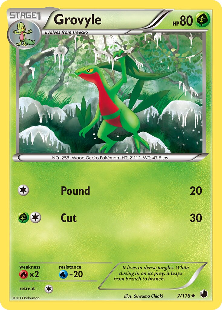 Grovyle 007/122 — Plasma Freeze (English Pokémon TCG card)